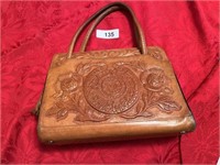 Tooled Leather Purse, Made in Mexico