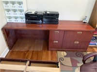 Wooden Desk with Filing Cabinets