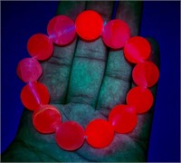 292 CTs Under UV Light Pink Calcite Bracelet