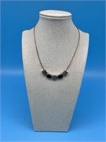 Silver And Black Necklace