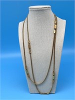 Monet Gold Tone Opera Length Chain Necklace