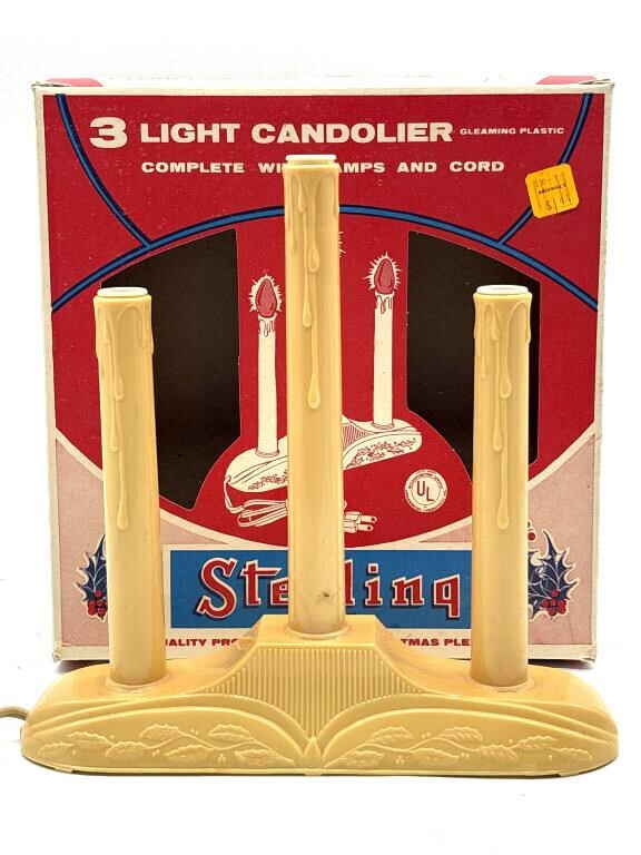 Vintage Sterling 3-Light Candolier Christmas