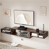 DOUBUY Floating TV Stand  70in  Rustic Brown