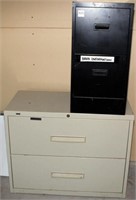 Staples 2 door lateral file cabinet & HON 2 drawer