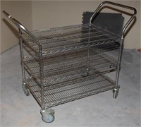 rolling 3 tier wire shelf cart