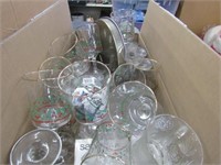 Large Lot of Christmas Glasses and Stemware