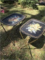 PAINTED  TV TRAY TABLES