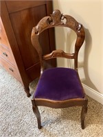 Vintage/Antique Wood & Velvet Chair