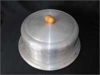 Appears To Be Aluminum Cake Pan With Lid