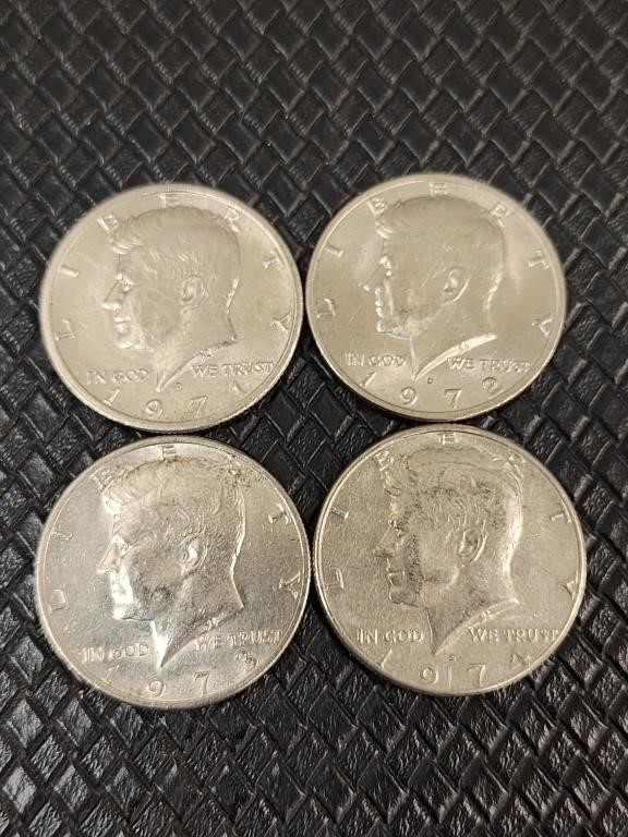 1971 to 1974 Kennedy half dollars