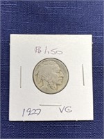 1927 Buffalo nickel coin