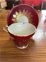 Aynsley , red and gold cup and saucer