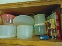 Contents of Cabinet to Include Tupperware
