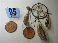 Pair of Leather Coasters & a Dream Catcher (R1)