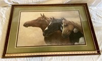 FRAMED PICTURE OF HORSES