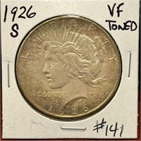 1926-S Peace Dollar - VF (TONED)