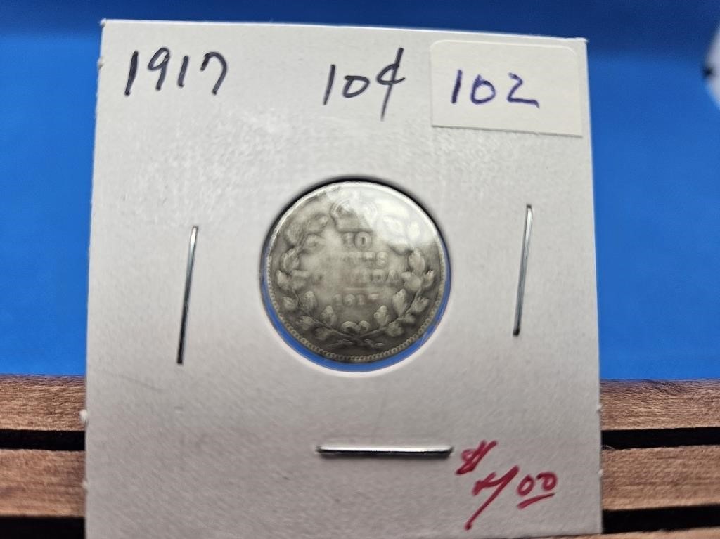 1-1917 SILVER TEN CENT COIN