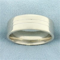 Mens Designer Diana Banded Wedding Band Ring in 14