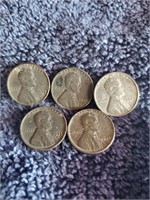 5X 1943 Steal Wheat Pennies  #1