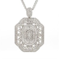 $ 14,250 3.30 Ct Diamond Pendant Necklace 18 Kt