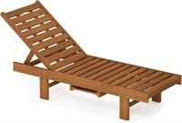 Sun Lounger with Tray, Natural