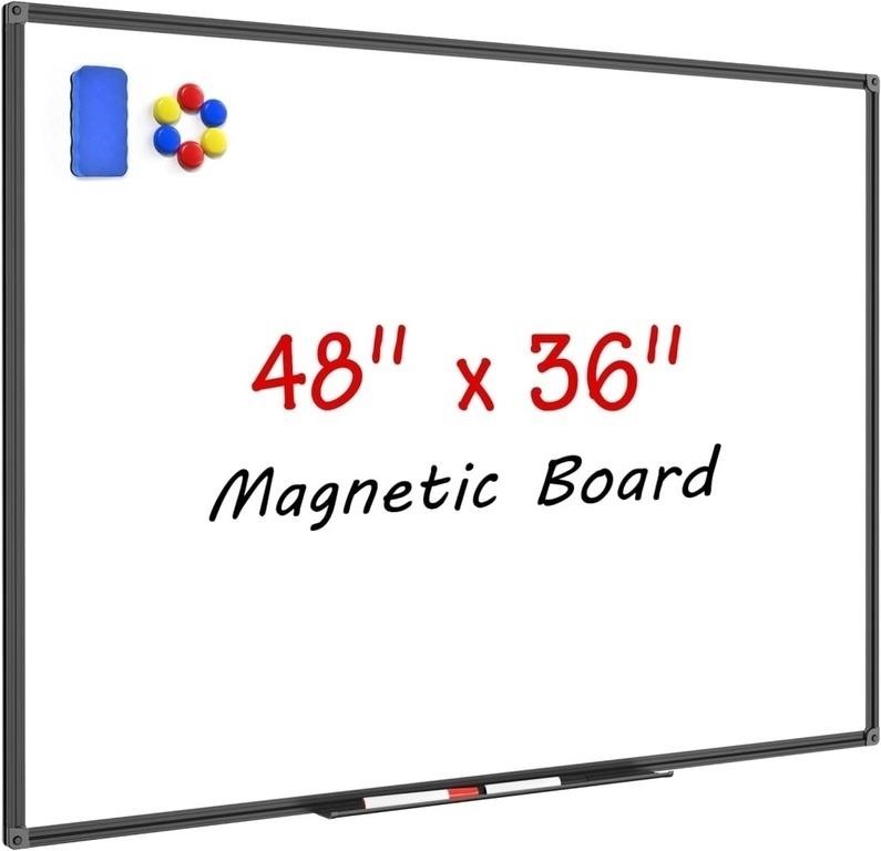 W4510  Whiteboard 48 x 36 Inch Black Frame Wall-