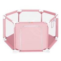 WFF9040  Novashion Baby Playpen, 6 Panels, Pink