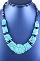 Turquoise and Lapis Stone Necklace