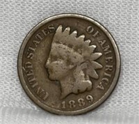 Of) 1889 Indian head penny condition VF