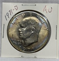Of) 1971-d Eisenhower dollar condition AU