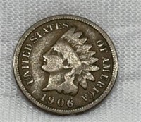 Of) 1906 Indian head penny condition VG