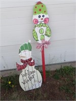Snowman Decor / 1 With Stake - 34" & 54"H
