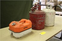 Stihl Gas Can/ Tool Box w/ Contents & (2) Vintage