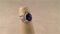 925 sapphire in an oval cut setting size 6