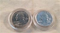 Silver proof Georgia quarter and colorize