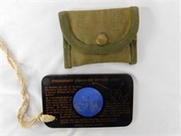 WWII first aid gauze in pouch and signaling