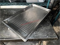 LIKE NEW - (4) FULL X 2" S/S PERFORATED PANS