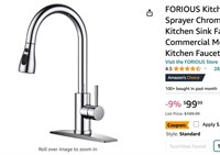 FORIOUS Kitchen Faucet with Pull Down Sprayer