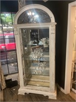 Large White Cabinet with glass shelves