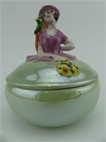 4.75" GIRL WITH PARROT CHINA DRESSER DOLL