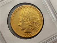 1914 US Gold Indian Head Eagle Coin 1/2oz