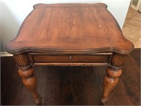LEATHER TRIM END TABLE