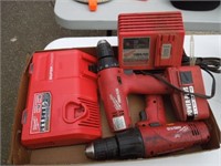 2 Milwaukee Power Plus cordless drills