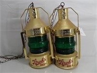 Lot (2) Stroh's Beer Spinner Nautical Lanterns
