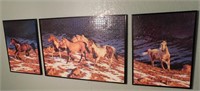 P729- (3) Pc Framed Horse Puzzles