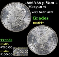 1886/188-p Vam 4 Morgan $1 Grades Choice+ Unc