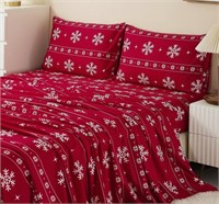 Vaulia Soft Microfiber Sheets, Print Snowflake