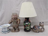 4 PIECE DECORATIVES LOT: