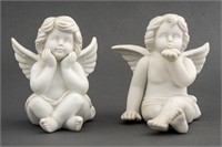Rosenthal White Ceramic Angels, Pair