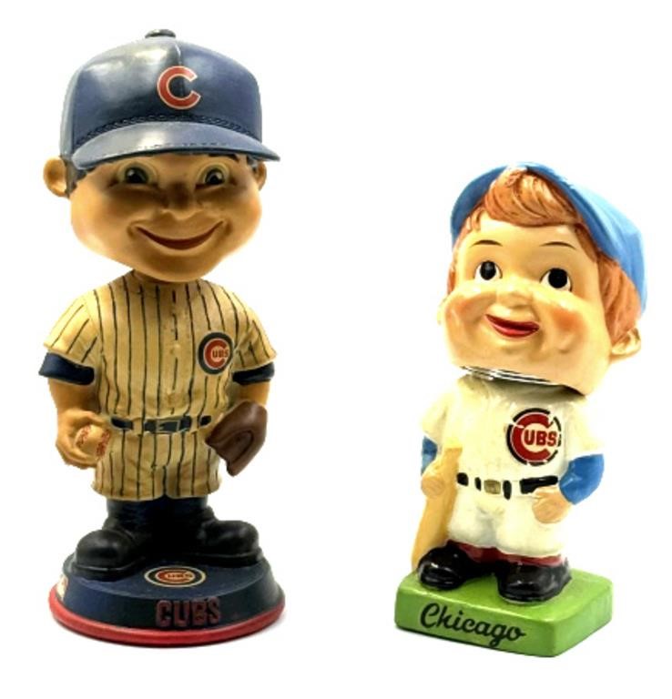 (2) Vintage Chicago Cubs Bobble Head Dolls
